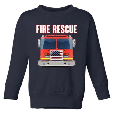 Firefighter Department Truck Fireman American Fire Rescue Toddler Sweatshirt