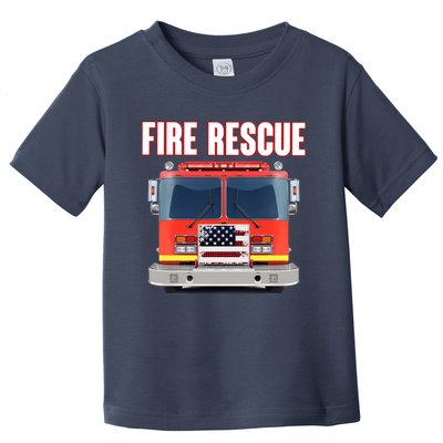 Firefighter Department Truck Fireman American Fire Rescue Toddler T-Shirt