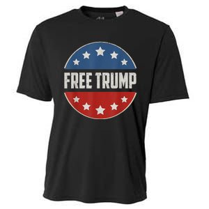 Free Donald Trump Republican Support Pro Trump American Flag Cooling Performance Crew T-Shirt