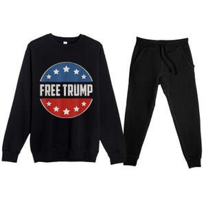 Free Donald Trump Republican Support Pro Trump American Flag Premium Crewneck Sweatsuit Set