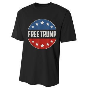 Free Donald Trump Republican Support Pro Trump American Flag Performance Sprint T-Shirt