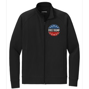 Free Donald Trump Republican Support Pro Trump American Flag Stretch Full-Zip Cadet Jacket