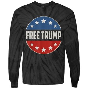 Free Donald Trump Republican Support Pro Trump American Flag Tie-Dye Long Sleeve Shirt