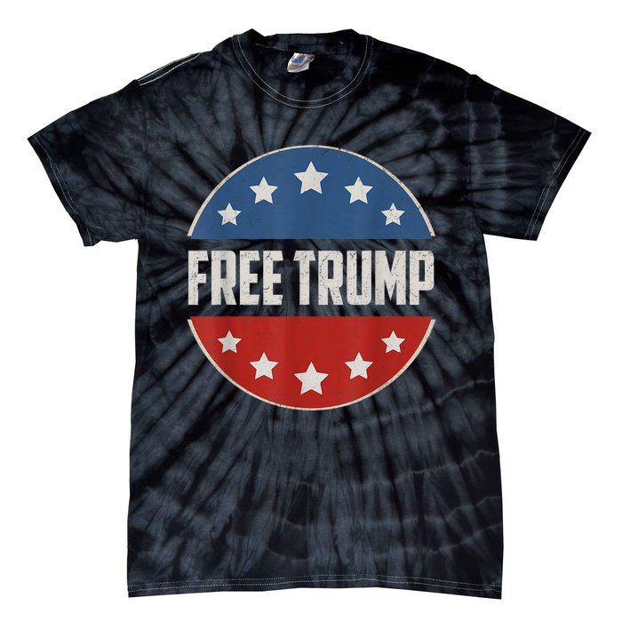 Free Donald Trump Republican Support Pro Trump American Flag Tie-Dye T-Shirt