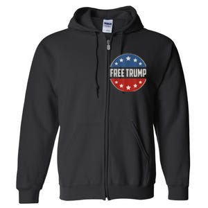 Free Donald Trump Republican Support Pro Trump American Flag Full Zip Hoodie