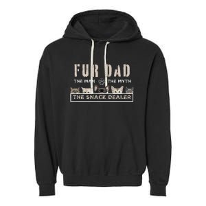 Fur Dad The Man The Myth Funny Dog Cat Fathers Day Garment-Dyed Fleece Hoodie