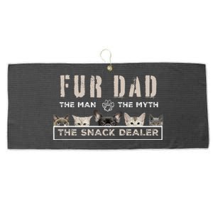 Fur Dad The Man The Myth Funny Dog Cat Fathers Day Large Microfiber Waffle Golf Towel