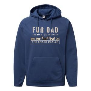 Fur Dad The Man The Myth Funny Dog Cat Fathers Day Performance Fleece Hoodie