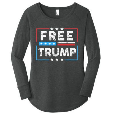 Free Donald Trump Republican Support Women's Perfect Tri Tunic Long Sleeve Shirt