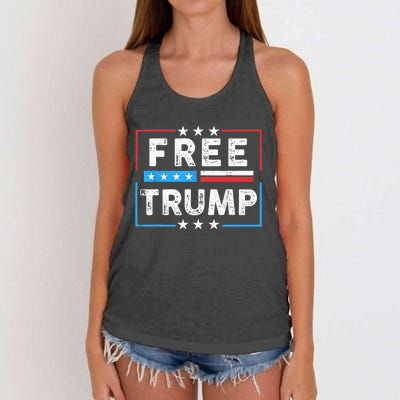 Free Donald Trump Republican Support Women's Knotted Racerback Tank