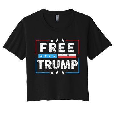 Free Donald Trump Republican Support Women's Crop Top Tee