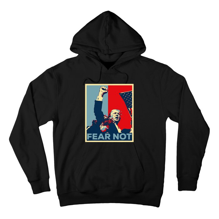 Fist Dumped Trump Fight Poster Trump 2024 Fear Not Hoodie