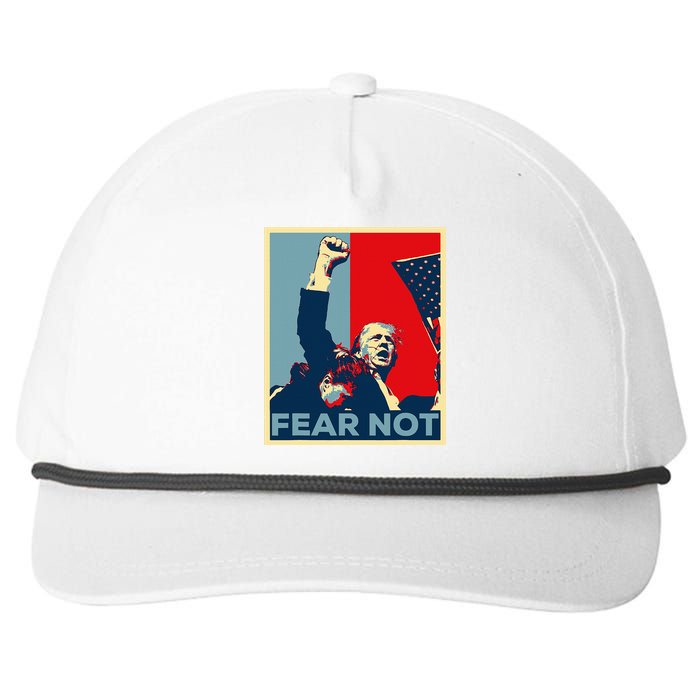 Fist Dumped Trump Fight Poster Trump 2024 Fear Not Snapback Five-Panel Rope Hat