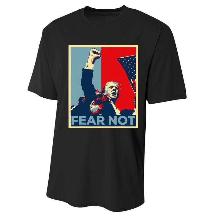 Fist Dumped Trump Fight Poster Trump 2024 Fear Not Performance Sprint T-Shirt