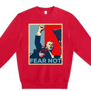 Fist Dumped Trump Fight Poster Trump 2024 Fear Not Premium Crewneck Sweatshirt