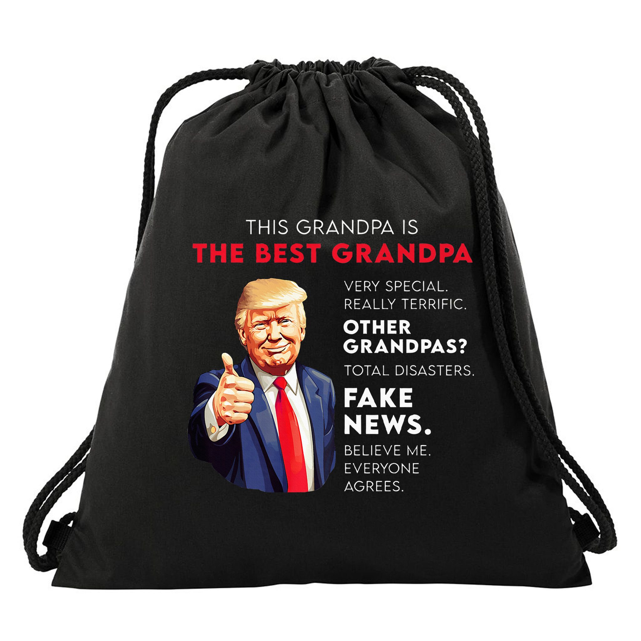 Funny Donald Trump Quote For Conservative Grandpa Drawstring Bag