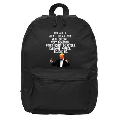Funny Donald Trump Mothers Day Gag Gift Conservative Mom 16 in Basic Backpack