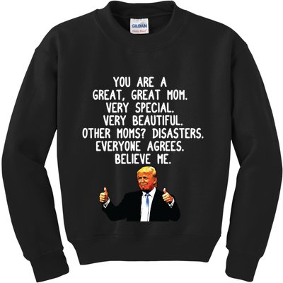 Funny Donald Trump Mothers Day Gag Gift Conservative Mom Kids Sweatshirt