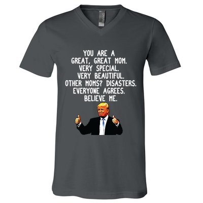 Funny Donald Trump Mothers Day Gag Gift Conservative Mom V-Neck T-Shirt