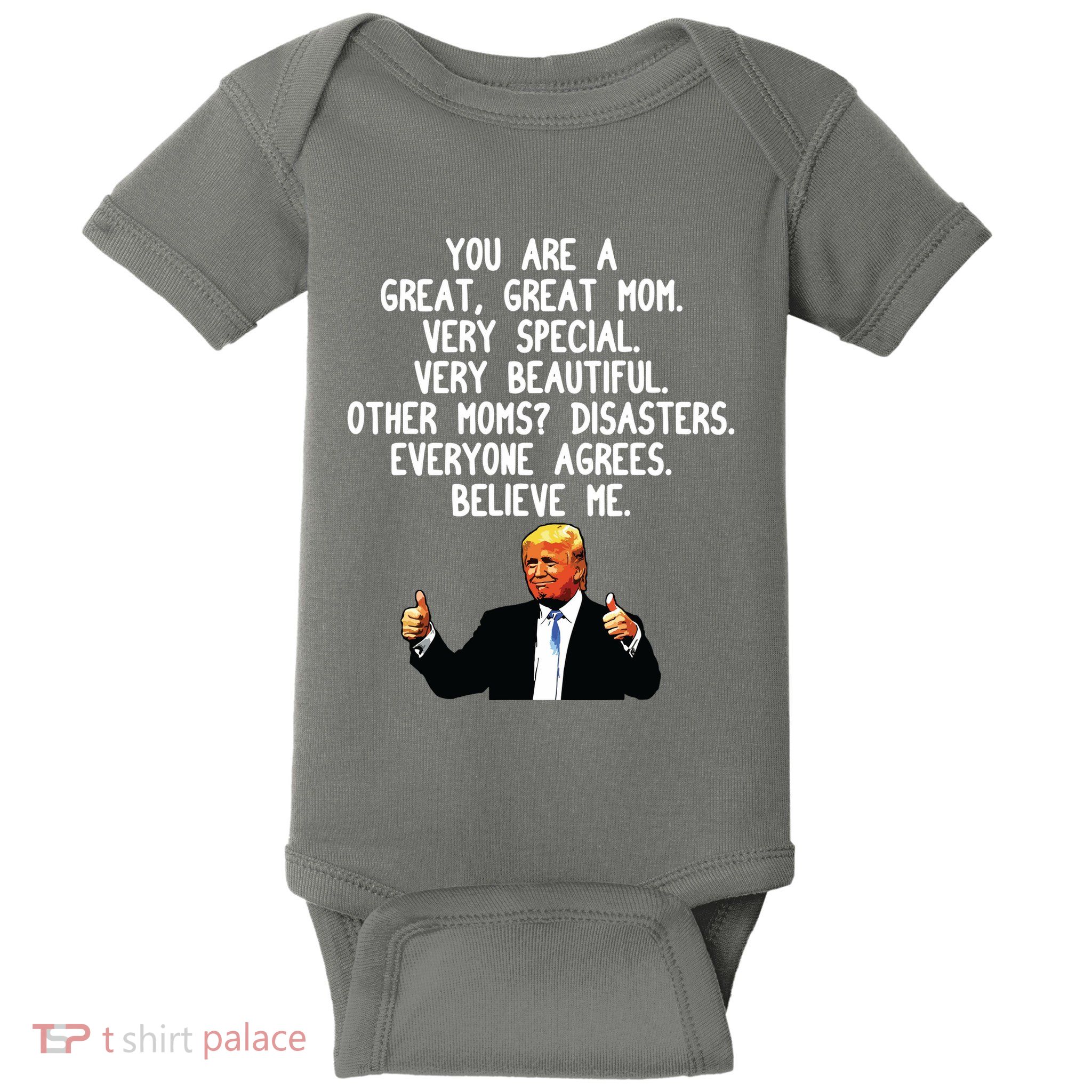 Funny Donald Trump Mothers Day Gag Gift Conservative Mom Baby Bodysuit