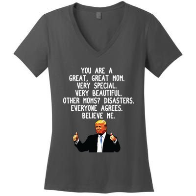 Funny Donald Trump Mothers Day Gag Gift Conservative Mom Women's V-Neck T-Shirt