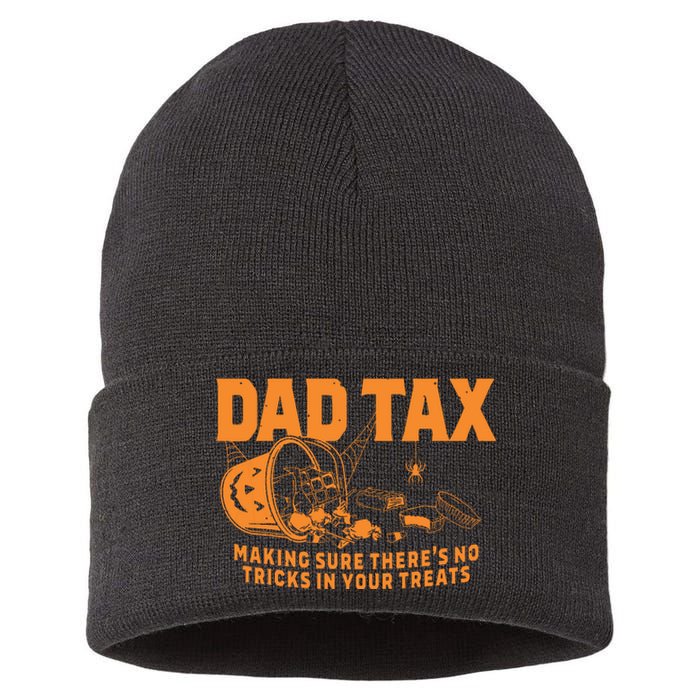 Funny Dad Tax Halloween Sustainable Knit Beanie