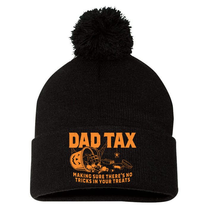 Funny Dad Tax Halloween Pom Pom 12in Knit Beanie