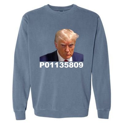 Funny Donald Trump Prison Mugshot Fulton County GA Gift Garment-Dyed Sweatshirt