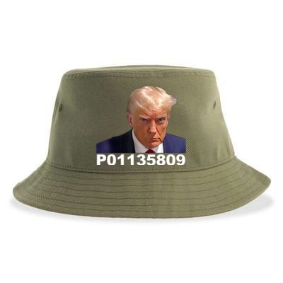 Funny Donald Trump Prison Mugshot Fulton County GA Gift Sustainable Bucket Hat