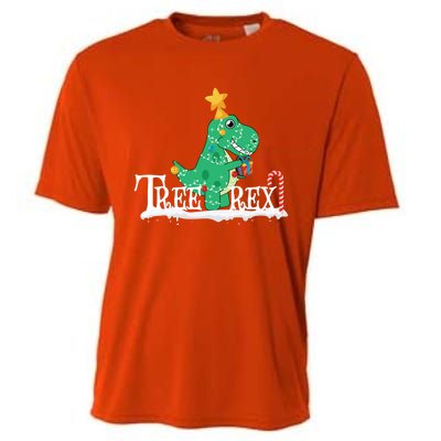 Funny Dinosaur Trex Christmas Tree Rex Meaningful Gift Cooling Performance Crew T-Shirt