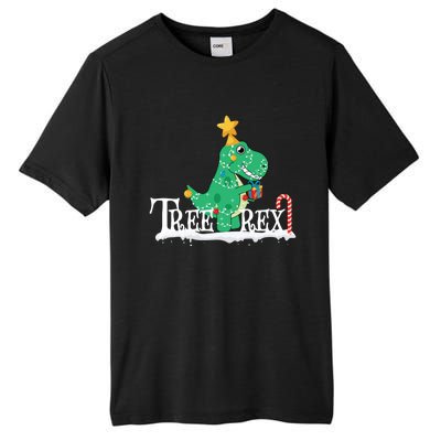 Funny Dinosaur Trex Christmas Tree Rex Meaningful Gift Tall Fusion ChromaSoft Performance T-Shirt