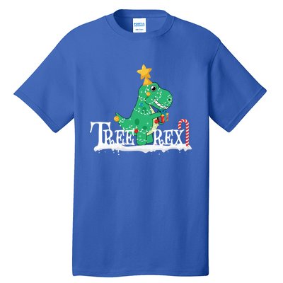 Funny Dinosaur Trex Christmas Tree Rex Meaningful Gift Tall T-Shirt