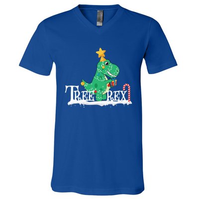 Funny Dinosaur Trex Christmas Tree Rex Meaningful Gift V-Neck T-Shirt