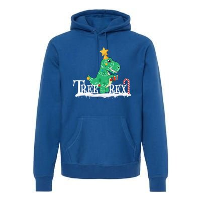 Funny Dinosaur Trex Christmas Tree Rex Meaningful Gift Premium Hoodie