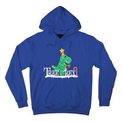 Funny Dinosaur Trex Christmas Tree Rex Meaningful Gift Tall Hoodie