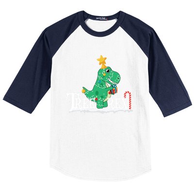 Funny Dinosaur Trex Christmas Tree Rex Meaningful Gift Baseball Sleeve Shirt