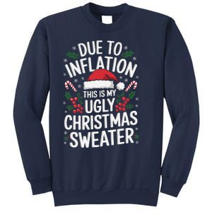 Funny Due To Inflation Ugly Christmas Sweaters Sweatshirt