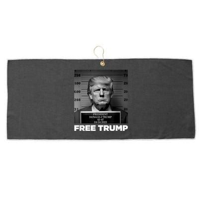 Free Donald Trump Mugshot Large Microfiber Waffle Golf Towel