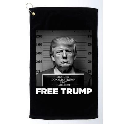 Free Donald Trump Mugshot Platinum Collection Golf Towel