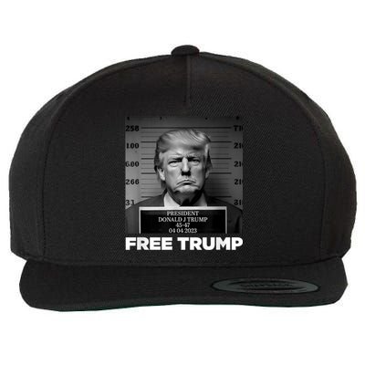 Free Donald Trump Mugshot Wool Snapback Cap