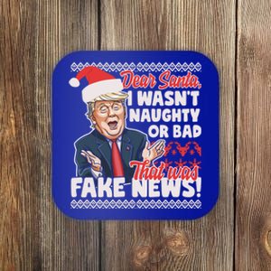 Funny Donald Trump Fake News Ugly Christmas Sweater Style Gift Coaster