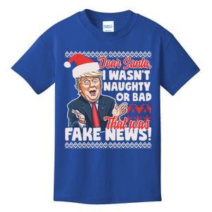 Funny Donald Trump Fake News Ugly Christmas Sweater Style Gift Kids T-Shirt