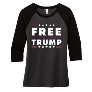 Free Donald Trump Republican Support Women's Tri-Blend 3/4-Sleeve Raglan Shirt