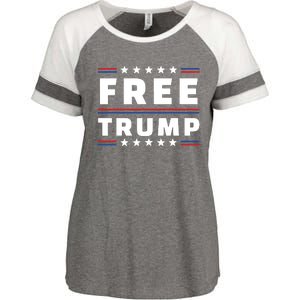 Free Donald Trump Republican Support Enza Ladies Jersey Colorblock Tee