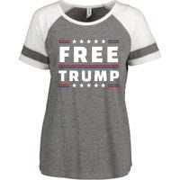 Free Donald Trump Republican Support Enza Ladies Jersey Colorblock Tee