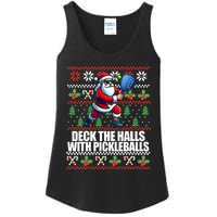 Funny Deck The Halls Ugly Christmas Sweater Pickleball Memes Ladies Essential Tank