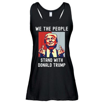 Free Donald Trump I Stand With Trump MAGA Conservative Ladies Essential Flowy Tank