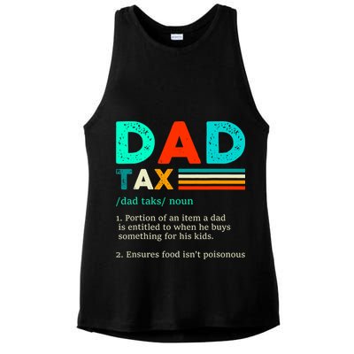 Funny Dad Tax Definition Retro Vintage Ladies PosiCharge Tri-Blend Wicking Tank