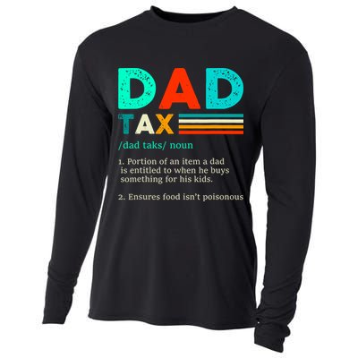 Funny Dad Tax Definition Retro Vintage Cooling Performance Long Sleeve Crew