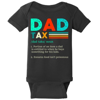 Funny Dad Tax Definition Retro Vintage Baby Bodysuit